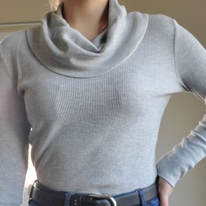 Grey Waffle Turtle Neck